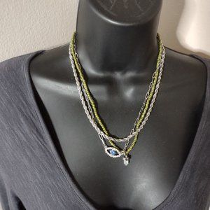 19 Inch 3 Layer Necklace With Eyeball